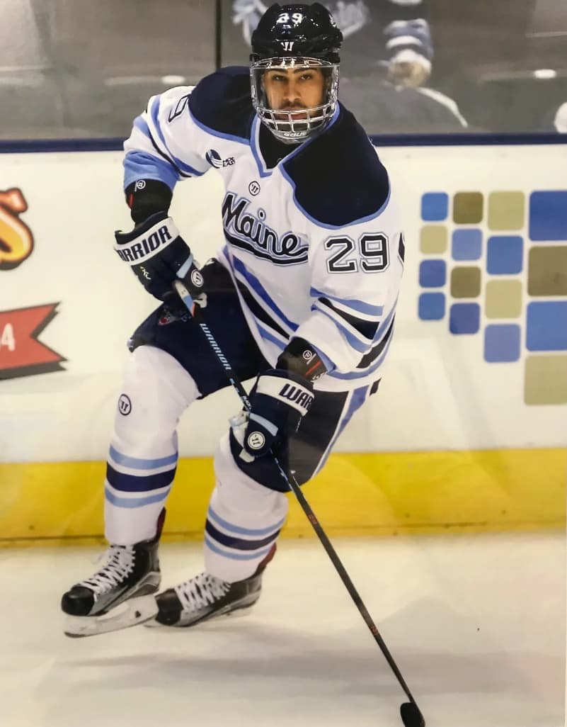 Danny Perez playing Division 1 hockey for the University of Maine